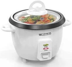 Rice Cooker 5 Cups Uncooked (10 Cooked) & Steam Tray, Portable Small Food Steamer, Removable Non-stick Pot, Keep Warm, For Grains, Soups, Oatmeal Or Veggies - White -KitchenAid Shop 410UrwUy7NL. AC