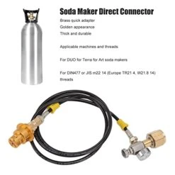 Soda Maker Adapter Hose,1.5m Black Hose With Gold Male Adapter Pressure Gauge W21.8 14 Soda Direct Adapter Hose Hose Adapter Kit For Soda Machine -KitchenAid Shop 410VZXfEtrL 1
