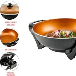 13" Nonstick Electric Skillet - For Fry Bake Steam Simmer (5Qt, Copper) -KitchenAid Shop 410cT4qlbSL