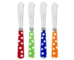 Sabre Flatware Cheese Butter Spreaders Set X 4 Printed Handles