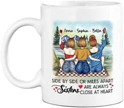Customized Best Friend Mug For Women, Besties, Soul Sisters Together To Be Sisters By Heart Custom Mug Personalized With Names, Hairstyles, Texts For Friends Birthday Gift Mugs 11oz / 15oz -KitchenAid Shop 410ypyYAIBL. AC