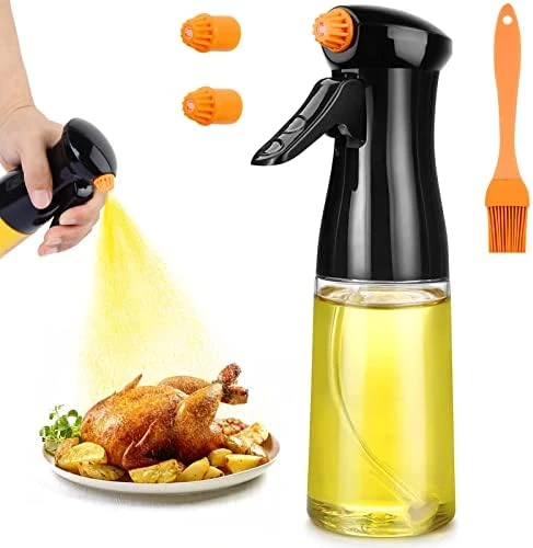 Il Sprayer For Cooking, Upgraded Olive Oil Sprayer Bottle, Air Fryer Accessories, Oil Mister For Air Fryer, 7oz/200ml Oil Vinegar Spritzer, Kitchen Gadgets For Salad, BBQ, Roasting (Black) 6 Il Sprayer For Cooking, Upgraded Olive Oil Sprayer Bottle, Air Fryer Accessories, Oil Mister For Air Fryer, 7oz/200ml Oil Vinegar Spritzer, Kitchen Gadgets For Salad, BBQ, Roasting (Black) - Image 4
