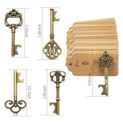 Wedding Favors Skeleton Key Bottle Opener With Escort Card Tag And Key Chains For Guests Party Favors Rustic Decoration (Bronze 75pcs)… -KitchenAid Shop 4115SPeMlcL