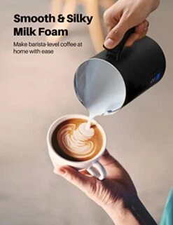 Milk Frother,Electric Foam Maker Stainless Steel Milk Steamer With Hot&Cold Milk Functionality Automatic Foam Electric Milk Warmer Silent Operation For Coffee, Latte, Hot Chocolates, Cappuccino -KitchenAid Shop 411FIefPcrL