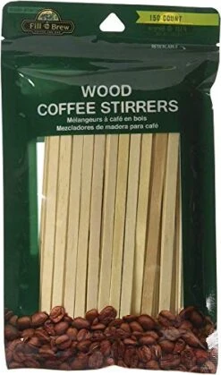 Wood Coffee Stirrers (150 Count, Resealable Package): 1 Pack / 150 Stir Sticks