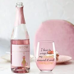 I Love To Wrap Both My HANDS Around It And SWALLOW Funny Wine Glass Gift For Women - Perfect For Bachelorette Parties, Gag Gift For Women, Gift Idea For Her, 17 Oz Stemless Wine Glasses -KitchenAid Shop 411O36wRVzL
