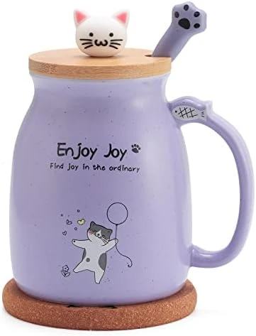Novelty Cat Mug Cute Ceramic Coffee Cup With Kawaii Wooden Kitty Lid, Lovely Cat Claw Spoon, Anime Wooden Cat Coaster, Cat Things Pink Birthday Mug Gift For Cat Lovers Girl Kids Women 480ML (Pink) 12 Novelty Cat Mug Cute Ceramic Coffee Cup With Kawaii Wooden Kitty Lid, Lovely Cat Claw Spoon, Anime Wooden Cat Coaster, Cat Things Pink Birthday Mug Gift For Cat Lovers Girl Kids Women 480ML (Pink) - Image 10