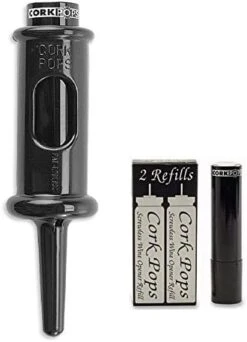 Original Wine Bottle Opener, With 3 13238 Refill Cartridges (Black)