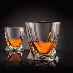 ENERO Crystal Whiskey Glasses, Set Of 4 Rocks Glasses In Satin-Lined Gift Box - 10 Oz Old Fashioned Lowball Bar Tumblers For Drinking Bourbon, Scotch Whisky, Cocktails, Cognac -KitchenAid Shop 411bsVwoHdL
