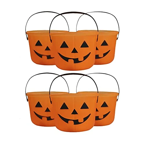 Ween Week Sale! - Orange Pumpkin Treat Halloween Bucket With Handle - Trick Or Treat Bucket - Candy Bucket For Kids 3 Ween Week Sale! - Orange Pumpkin Treat Halloween Bucket With Handle - Trick Or Treat Bucket - Candy Bucket For Kids