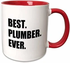Best Plumber Ever Fun Plumbing Job Appreciation Gift Black Text Two Tone Mug, 1 Count (Pack Of 1) -KitchenAid Shop 411dWZ0FiL. AC