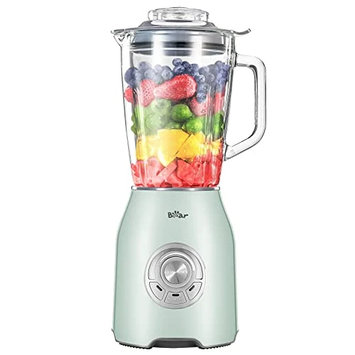 Ear Countertop Blender, 1000W Professional Smoothie Blender For Shakes And Smoothies With 51 Oz Glass Jar, Step-less Speed Knob And 3 Functions For Crushing Ice, Fruit And Pulse/Autonomous Clean 3 Ear Countertop Blender, 1000W Professional Smoothie Blender For Shakes And Smoothies With 51 Oz Glass Jar, Step-less Speed Knob And 3 Functions For Crushing Ice, Fruit And Pulse/Autonomous Clean