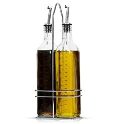 Impli-Magic Oil And Vinegar Dispensers, 450 ML, Stainless/Clear