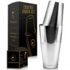 Gnite Lifestyle Boston Cocktail Shaker - Professional Grade Unweighted 18oz & Weighted 28oz Boston Shaker Set + Recipes Book - Martini Shaker - Easy To Clean Bartender Kit - Drink Shaker/Drink Mixer