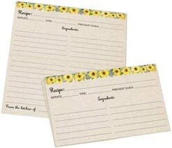 Sunflower Recipe Cards (Set Of 50) Large 4x6 - Rustic Kraft Tan, From The Kitchen Of - Double-Sided For Weddings, Bridal, Baby Shower - Made In USA -KitchenAid Shop 411u7x0DVvL. AC