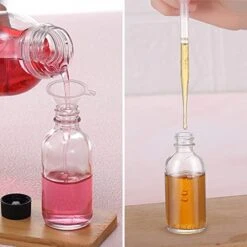 (Pack Of 72) 2oz Small Clear Glass Bottles(60ml) With Lids Boston Round Travel Bottles For Vanilla Hot Sauce Juice Whiskey Liquid Come With 72 Labels,5 Funnels,5 Droppers,1 Brush&Chalk Marker -KitchenAid Shop 411uTcKNWkL