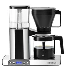 8 Cup Drip Coffee Maker - Stainless Steel Coffee Maker - Programmable Coffee Maker With Timer - Drip Coffee Machine With Glass Carafe - Polished Silver - 40 Oz - 1.2L