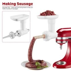 Eat Grinder Attachment,Food Grinder Kitchen Aid Meat Grinder Attachment For Kitchenaid Stand Mixer With 2 Sausage Stuffer Tubes,2 Grind Plates,2 Grinding Blades,by InnoMoon -KitchenAid Shop 4120SS6jKbL