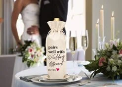 Wedding Officiant Wine Bag - Burlap Wine Bottle Cover Gift Bag For Officiant Proposal, Pastor Gift, Wedding Officiant, Wedding Host, Wedding Moderator - 1 Pc Wine Bag(C18) -KitchenAid Shop 4123t92eKzL