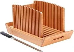 Premium Bamboo Bread Slicer For Homemade Bread, Crumb Catcher, Foldable And Compact Loaf Cutter 3 Size Slicing Guide 15 Premium Bamboo Bread Slicer For Homemade Bread, Crumb Catcher, Foldable And Compact Loaf Cutter 3 Size Slicing Guide -KitchenAid Shop 4124yN2BlzL. AC