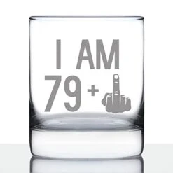 59 + 1 Middle Finger - Funny 60th Birthday Whiskey Rocks Glass Gifts For Men & Women Turning 60 - Fun Whisky Drinking Tumbler -KitchenAid Shop 412EqT9xldL
