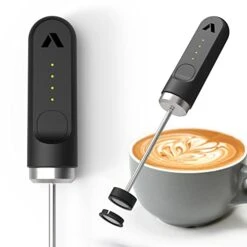 NanoFoamer Lithium Handheld Milk Foamer; Make Premium Microfoamed Milk For Barista-Style Coffee Drinks At Home. New Model With Dozens Of Improvements. USB-C Rechargeable