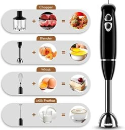 Multi-Use Immersion Blender, Hand Blender With Powerful Copper Motor 800W, High Speed, Turbo Mode, 3 In 1 Handheld Blender Stick Stainless Steel Blades, Whisk, Beaker With Measuring Marks, And Chopper -KitchenAid Shop 412KCv15cDL
