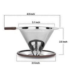 Ur Over Coffee Dripper,RealPero Coffee Filter Stainless Steel Paperless And Reusable,Professional Drip Brew Coffee Cone Strainer,Update Double Micro Mesh Filter With Cup Stand,1-2 Cup 14 Ur Over Coffee Dripper,RealPero Coffee Filter Stainless Steel Paperless And Reusable,Professional Drip Brew Coffee Cone Strainer,Update Double Micro Mesh Filter With Cup Stand,1-2 Cup -KitchenAid Shop 412Ny5Y8xkL