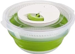 Emsa Collapsible Salad Spinner"Basic" 135.26 Fl. Oz, Green Translucent