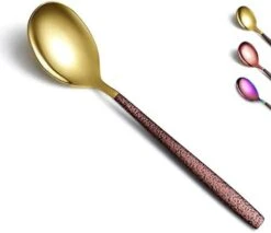 Dinner Spoon Set Of 4 With Moon Surface Handle And Shiny Rose Gold Mouth, Stainless Steel Copper Spoons Silverware Set Dishwasher Safe -KitchenAid Shop 412jK4vDC5L. AC