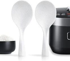 2 Pcs Plastic Rice Paddle,Non Stick Standing Rice Spoon Scooper Spatula,Heat Resistant Rice Cooker Spoon (White) -KitchenAid Shop 412jTIiLOZL. AC