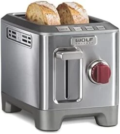 Olf Gourmet 2-Slice Extra-Wide Slot Toaster With Shade Selector, Bagel And Defrost Settings, Red Knob, Stainless Steel (WGTR152S) -KitchenAid Shop 412kp7V3BLL. AC