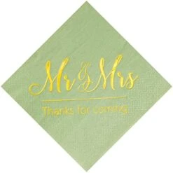 Wedding Napkins Mr And Mrs Gold Cocktail Beverage Dessert Napkins For Wedding Shower Engagement Party Decorations, Wedding Cake Table Decor Supplies. 100 Pcs, 3-Ply -KitchenAid Shop 412mpibGfiL. AC