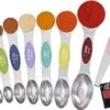 Magnetic Measuring Spoons 8 Piece Set, Stainless Steel Metal Cups, Dual Sided Nesting Design, Metric And US, Precise Teaspoon Measurements, Baking And Cooking Supplies, Gifts, Multi