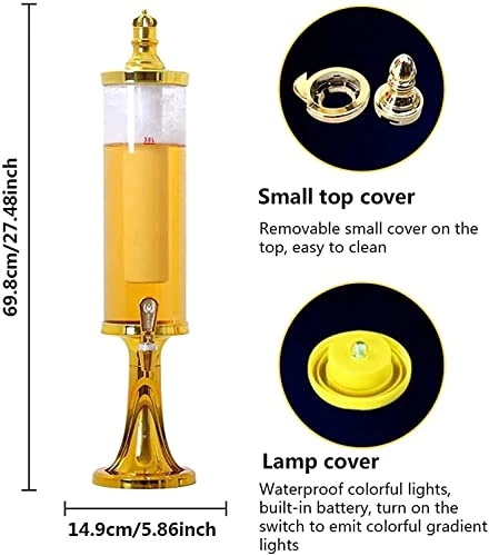 Beer Dispenser Drinks Dispenser Beer Dispenser,beer Keg Tabletop Wine Tower Juice With Led Colorful Shinning Lights And Ice Tube For Bar Party Restaurant Ktv Barbecue 4 Beer Dispenser Drinks Dispenser Beer Dispenser,beer Keg Tabletop Wine Tower Juice With Led Colorful Shinning Lights And Ice Tube For Bar Party Restaurant Ktv Barbecue - Image 2