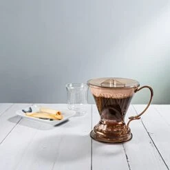 Coffee Dripper And Filters, Large 18 Oz, Original Classic Design, Safe BPA Free Plastic, Drip Coffee Maker Pour Over, Manual Coffee Maker, Includes 100 Filters, Coaster And Lid,, 18 Oz (Java) -KitchenAid Shop 412tJdm6orL