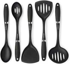 Non-Stick Cookware Safe Set, Best Kitchen Tools Nylon Gadget, 5 Piece, Black -KitchenAid Shop 4132tzCCo6L. AC