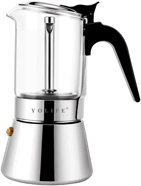 Mini Stovetop Espresso Maker, Small Italian Moka Pot, Cafe Maker For Coffee, Cappuccino And Latte, Stainless Steel, 200 Ml / 7 Oz/ 4 Cups (espresso Cup= 50 Ml) 9 Mini Stovetop Espresso Maker, Small Italian Moka Pot, Cafe Maker For Coffee, Cappuccino And Latte, Stainless Steel, 200 Ml / 7 Oz/ 4 Cups (espresso Cup= 50 Ml) - Image 7
