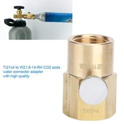 Beaxutcizh CO2 Fill Adapter,Soda Water Filling Valve Connector,Tr21x4 To W21.8-14-RH CO2 Adapter Soda Water CO2 Cylinder Adapter Filling Valve Connector For Aquarium Fish Tank -KitchenAid Shop 413FWxt76FL 1