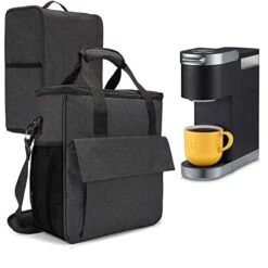 Travel Coffee Maker Carry Bag With A Cover, Travel Case For Keurig K-Mini Or Keurig K-Mini Plus Coffee Maker Or Coffee Pod Or Keurig Travel Mug, Black （Bag And Cover Only (Patent Design)