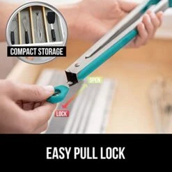 Stainless Steel Silicone Tongs For Cooking, Set Of 2, Includes 7 And 9 Inch Locking Kitchen Tong, Heat Resistant Tip, Strong Grip For Meat, Perfect For Nonstick Pans, BBQ, Turquoise 21 Stainless Steel Silicone Tongs For Cooking, Set Of 2, Includes 7 And 9 Inch Locking Kitchen Tong, Heat Resistant Tip, Strong Grip For Meat, Perfect For Nonstick Pans, BBQ, Turquoise -KitchenAid Shop 413NAcBuF3L