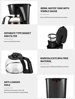 4 Cups Small Coffee Maker, Compact Coffee Machine With Reusable Filter, Warming Plate And Coffee Pot For Home And Office -KitchenAid Shop 413QSEM7i9L