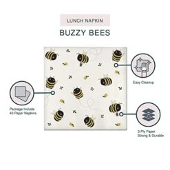 Paper Lunch Napkins By Studio Oh! - Buzzy Bees - Pack Of 40 - Full-Color Art - 3-Ply Strong & Durable, Easy Cleanup - For Everyday & All Occasions -KitchenAid Shop 413RbQaDxLL