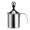 Milk Frother - 400ML/800ML Stainless Steel Manual Milk Frother， Double Mesh Coffee Cappuccino Foamer Creamer (Capacity : 400ML)