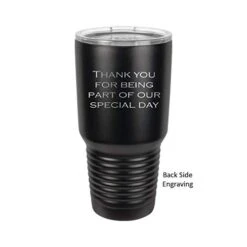 Groomsman 30 Ounce Tumbler In Sets Of 4 To 15 Made Of Stainless Steel Custom Engraved With A Clear Lid Including Choices Of Color, Design, Straw, Thank You Message And Spill Proof Slide Lid -KitchenAid Shop 413Yqds6HLL