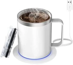 Self Heating Coffee Mug,12oz Heated Mug,Coffee Cup Warmer With Mug Set,Electric 10W,USB Powered Mug Warmer,131℉ Beverage Cup Warmer For Desk Home & Office 19 Self Heating Coffee Mug,12oz Heated Mug,Coffee Cup Warmer With Mug Set,Electric 10W,USB Powered Mug Warmer,131℉ Beverage Cup Warmer For Desk Home & Office -KitchenAid Shop 413ZFneeQRL. AC