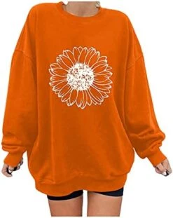 VODMXYGG Womens Pullover Long Sleeve Fashion Sunflower Print Loose Sweatshirt Blouse Winter Casual Basic Tops -KitchenAid Shop 413cGP3OM4L. AC