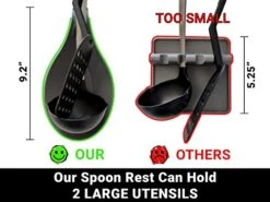 Ilicone Spoon Rest For Stove Top – Set Of 2 | HEAT RESISTANT | EASY – CLEAN Silicone Spoon Holder For Stove Top | Nonstick Sturdy Silicon Spoon Rest For Kitchen Counter | HOLDS 2 LARGE UTENSILS -KitchenAid Shop 413fgIF3n0L