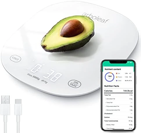 Arboleaf Food Scale Rechargeable, Kitchen Scale For Food Ounces And Grams, Smart Food Scale For Weight Loss, Small Digital Baking Food Scales For Kitchen Gift, USB Scale, 1g/0.1oz, 11lb/5kg 9 Arboleaf Food Scale Rechargeable, Kitchen Scale For Food Ounces And Grams, Smart Food Scale For Weight Loss, Small Digital Baking Food Scales For Kitchen Gift, USB Scale, 1g/0.1oz, 11lb/5kg - Image 7