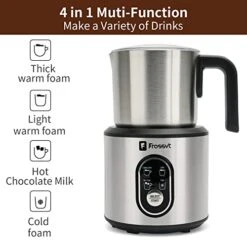 Milk Frother, 4-in-1 Milk Frother And Steamer, Thick Warm Foam, Light Warm Foam, Hot Chocolate Milk And Cold Foam Milk Frother, Dishwasher Safe, Smart Touch Control Milk Warmer, Sliver -KitchenAid Shop 413iWsMSP3L